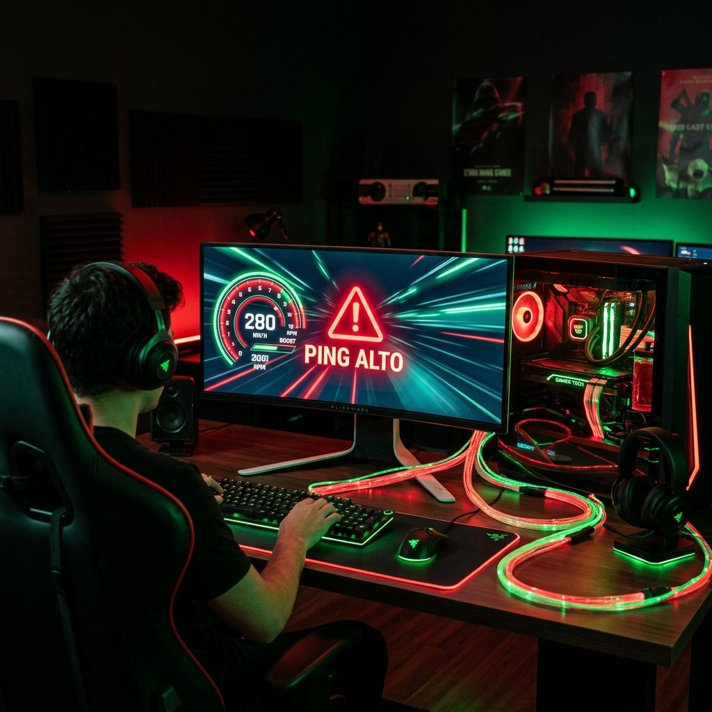 Gamer frustrado com ping alto